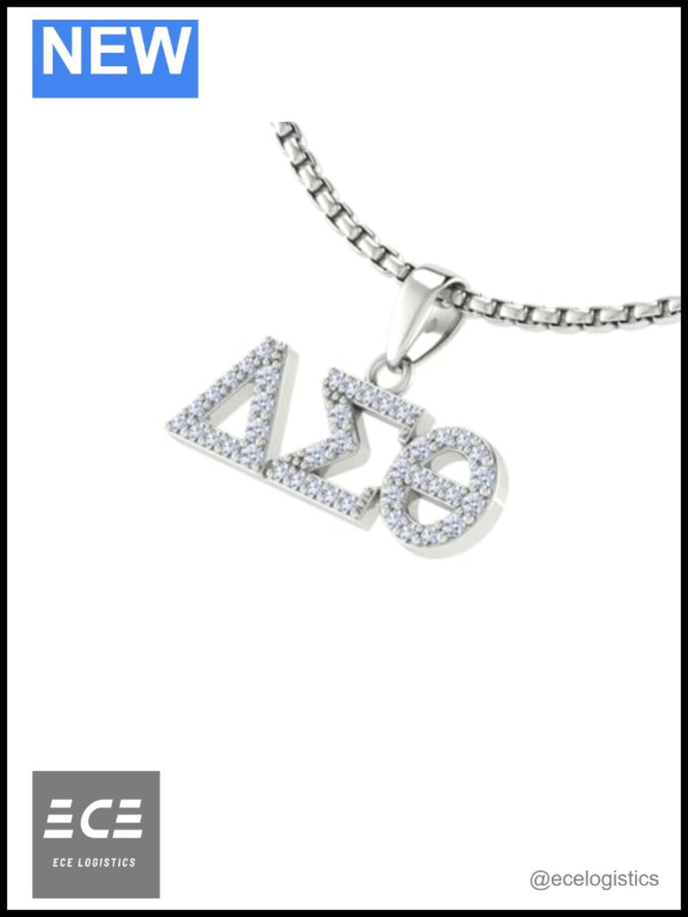 925 Sterling Silver Delta Sigma Theta Pendant Necklace 18 inch Chain